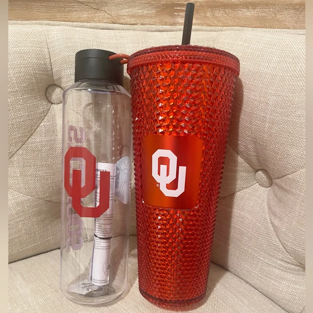 New Starbucks OU Tumbler and Water Cup Bundle - Picture 1 of 2